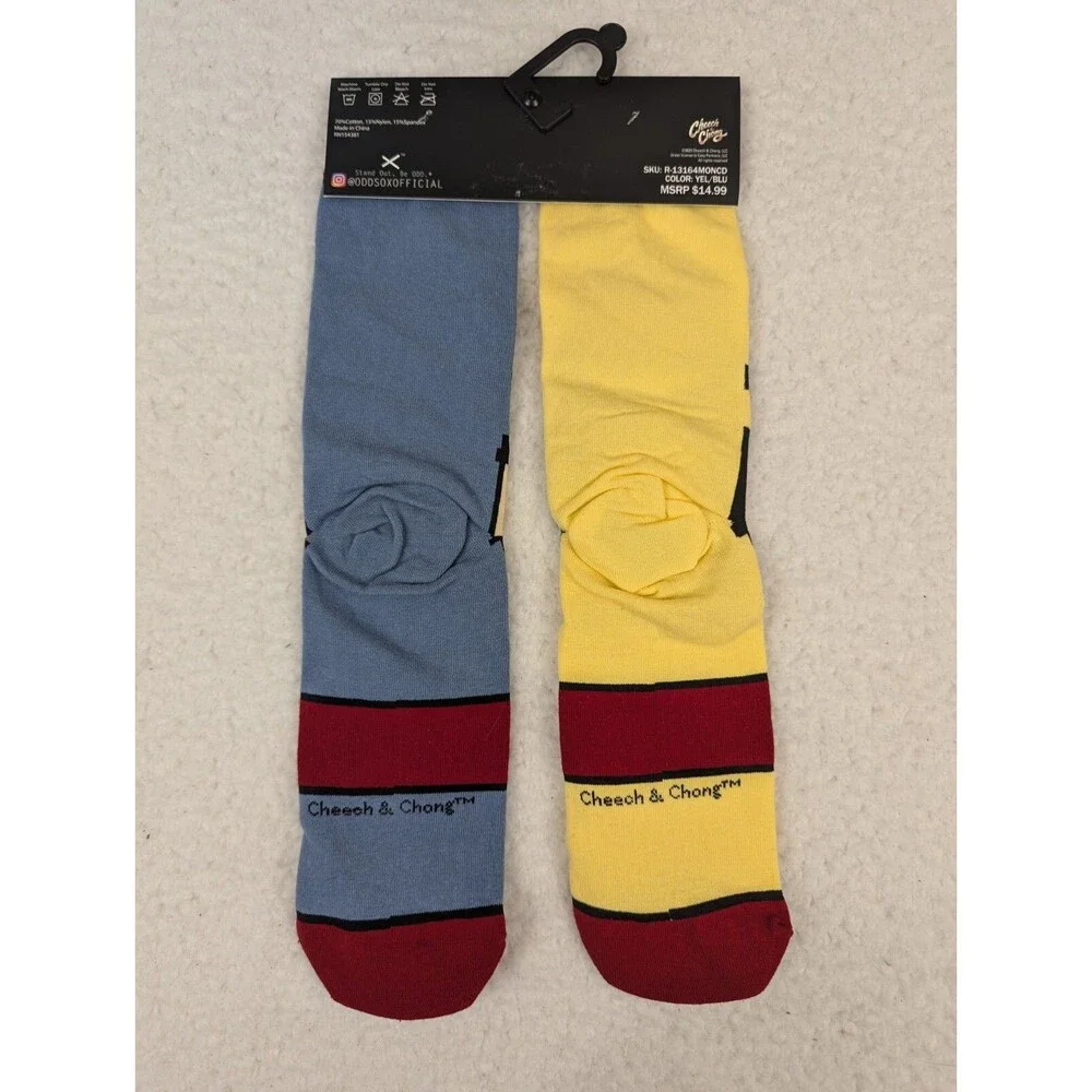 Cheech & Chong Socks Odd Sox Crew Socks Sizes 6-13 One Pair Pixels